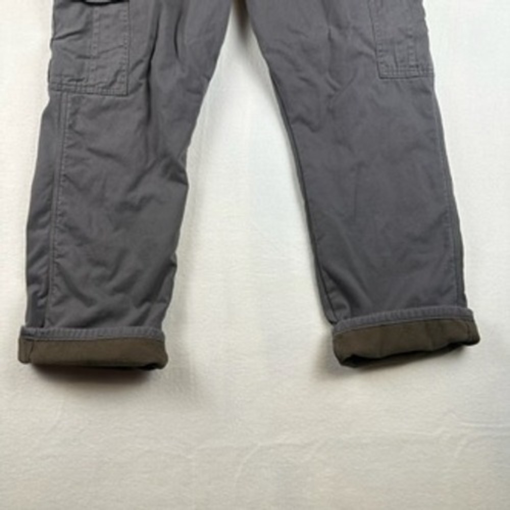 Wrangler Cargo Pants Mens 36x32 Gray Fleece Lined Outdoor Workwear Gorpcore - Picture 3 of 11